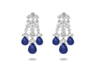 Chandelier Lab Sapphire CZ Omega Clip Earrings Earrings