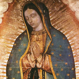 Stunning portrait of the virgin of guadalupe mantle